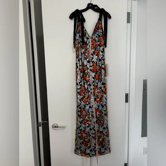 NWT Mac Duggal Vibrant Floral Backless Dress - Picture 4 of 7